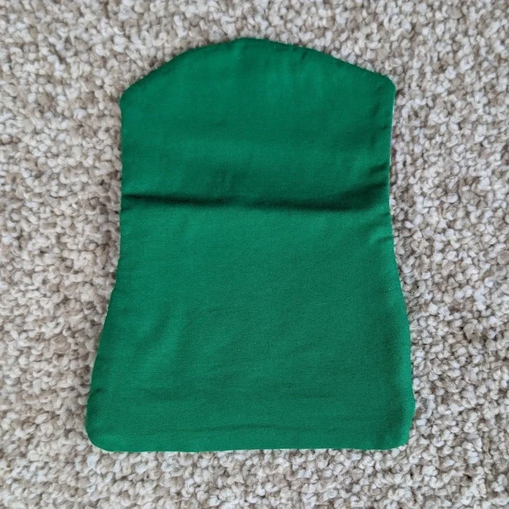 Handmade Green Fabric Pocket Wallet Rainbow Stripe Interior Snap Card Holder